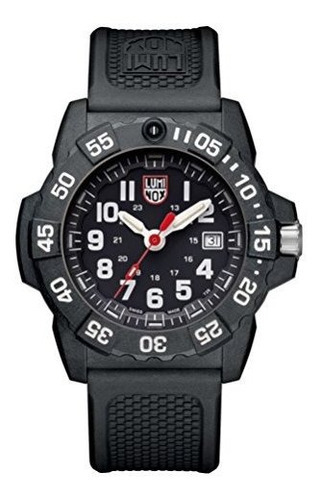Reloj Luminox Navy Seal 3500 Series 3501 Hombre Color de la correa Negro Color del bisel Negro Color del fondo Negro