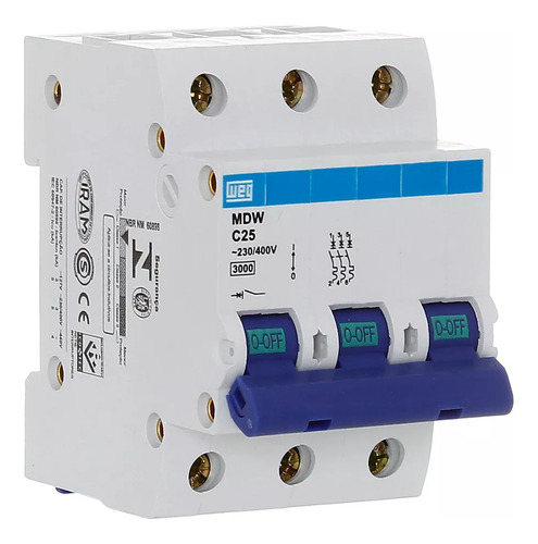 Weg Mdwc253 Disjuntor Termomagnético Tripolar 25 A