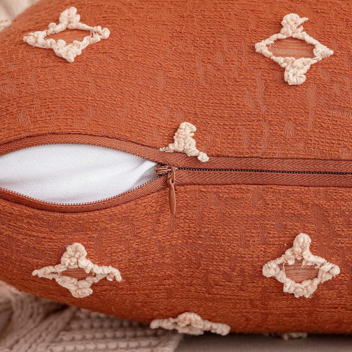 Set De 2 Fundas De Almohada Decorativas Color Naranja