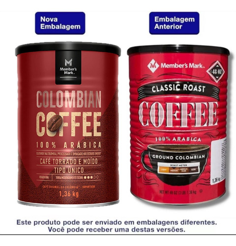 Cafe Colombiano Torrado Moido 100% Arabico Tipo Unico 1,36kg