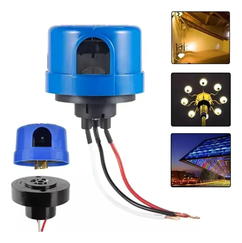 Fotocelda 110v - 240v 1300w Para Exterior Incluye Base Gitifo para Exterior, Interruptor Automático de para Farolas y Jardines Color Azul