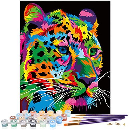 Kits De Pintura Por Números De Animales Lienzo De 40 C...