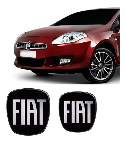 Faixa Bravo Sporting 2016 + Emblemas Adesivo Fiat Black