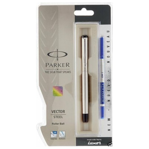 Caneta Parker Vector Standard Rollerball Aço Inox Prata