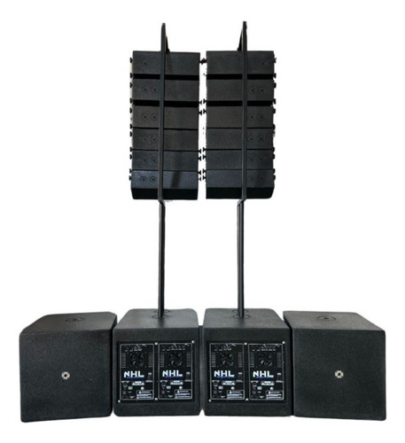 Line Array Gla7000 Sub 18 + 12 Celulas Line Ativo Processado