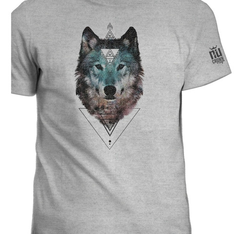 Camiseta Estampada Lobo Triangulo Arte Inp Hombre Igk