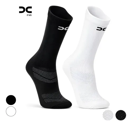 Kit 2 Par Meia Esporte Fitness Corrida Ciclismo Academia Gym Branco/preto 38 Ao 43