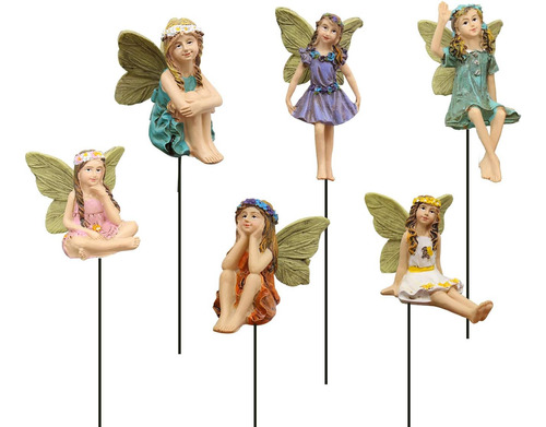 Fairy Garden - Juego De 6 Figuras De Hadas En Miniatura Para