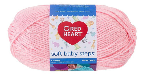 Estambre Acrílico Suave Liso Soft Baby Steps Red Heart Coats Color 9700 Baby Pink