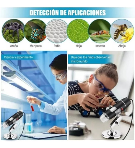 Mini Microscopio Digital Usb Led 1000x Zoom Negro