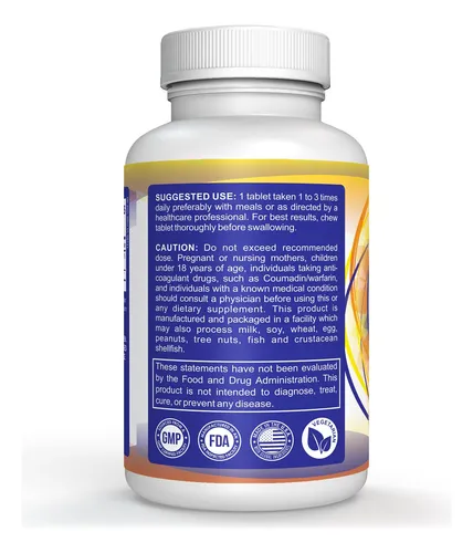 Vitamina D3 Y K2 En Tabletas Masticables De Cereza Natural P Sabor