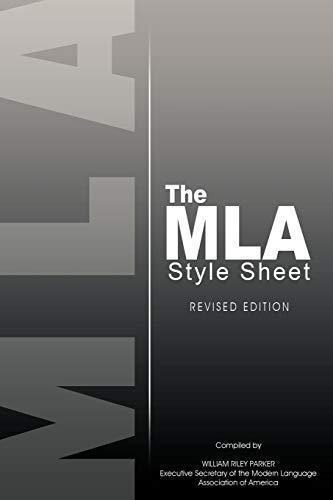 The Mla Style Sheet : Modern Language Association 