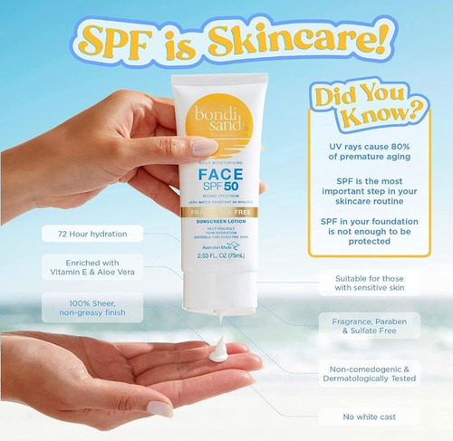 Bondi Sands Locion Facial Sin Frag Spf50 (75ml)