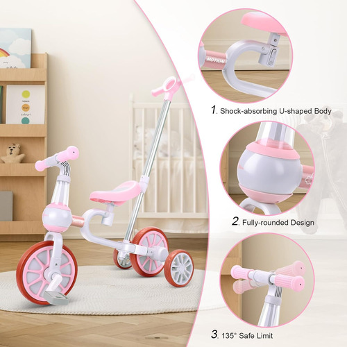 Triciclos 3 En 1 Para Niños Y Niñas De 2 A 4 Años De Edad, C