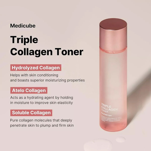 Tónico De Colágeno Triple Medicube - Colágeno Hidrolizado.