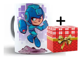 Caneca Megaman 325ml Cerâmica Xícara + Caixa Presente