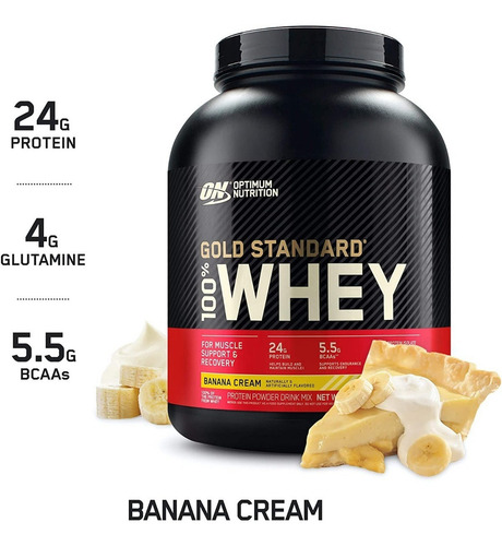 Suplemento en polvo Optimum Nutrition Proteína Gold Standard 100% Whey proteína sabor delicious strawberry en pote de 2.27kg