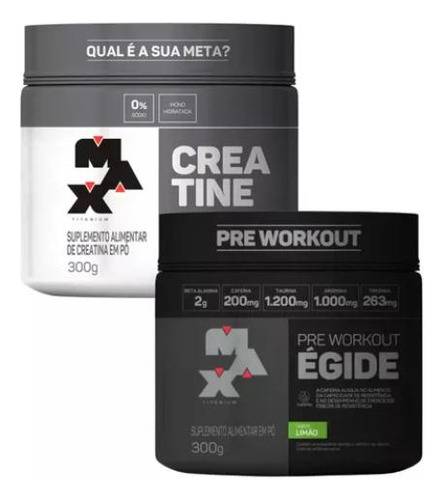 Pré Treino Égide 300g + Kit Creatina 300g Sabor Limão