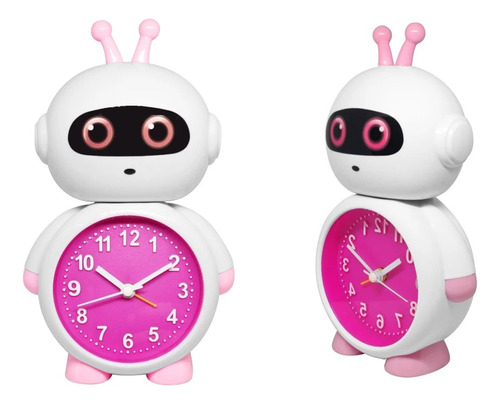 Reloj Con Alarma Despertador Y Lapicero Robot Infantil 