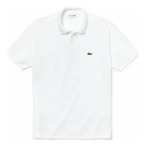 Camiseta Lacoste Tipo Polo En Blanco Para Caballero L1212001