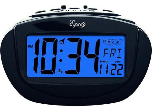 Equity By La Crosse Insta-set Reloj Despertador Lcd, Negro