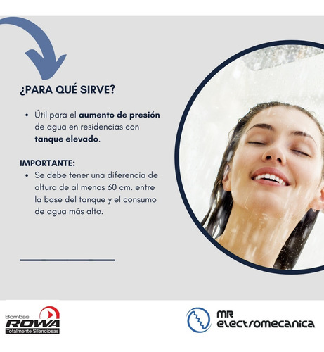 Imagen 2 de 10 de Bomba Presurizadora Rowa Mini 9 Rw9 2 Baños + Cocina + Lavadero. Frente De Bronce ¡1 Calidad! + Soporte