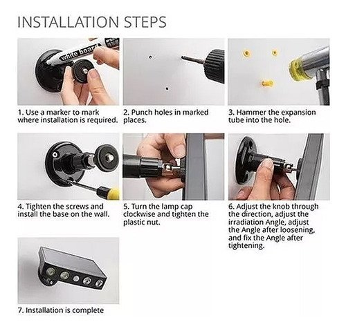 Pack 2 Foco Solar Led Jardin Pared Articulada Sensor Aplique