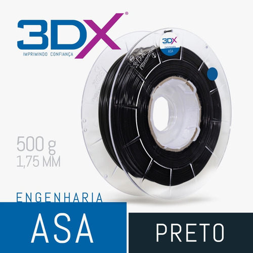 Imagem 2 de 3 de Filamento Asa Preto 1kg 1,75mm 3dx
