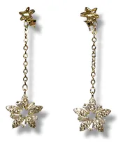 Comprar Aros Enjoyas Jewels Estrella Plata Oro Cuarzo Blanco