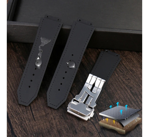 Correa De Caucho, 26 X 19 Mm, Apta Para Correa Hublot Big Ba