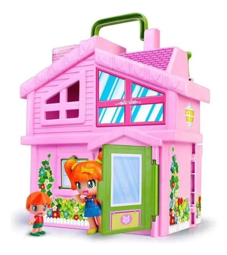 Pinypon Casa Maletín Rosa Portátil 4 Cuartos 2 Figuras + Acc Color Rosa Chicle