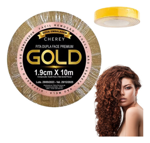 Fita Adesiva Gold 10m Dupla Face Mega Hair Protese Front Lac