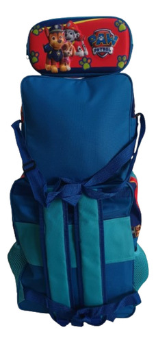 Kit Mochila Primaria Jumbo+lonchera+lapicera 3d Envío 3pzas Paw Patrol 3d Con Luz Lisa
