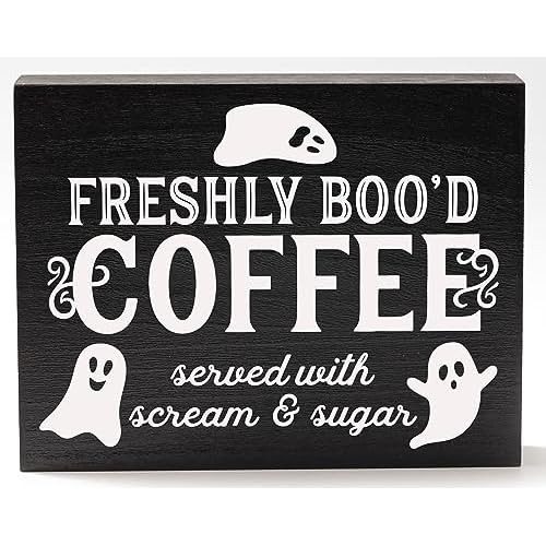 Freshly Booed Coffee Sign Halloween Coffee Bar Decor Fo...