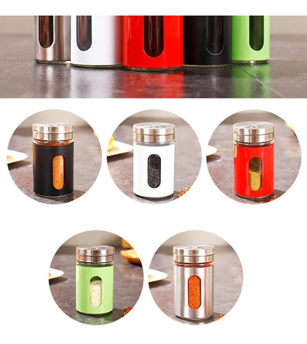 Imagen 4 de 10 de 6 Saleros / Especieros De Acero Con Visor De Vidrio