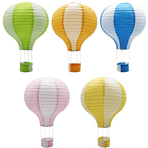 Set De Faroles Colgantes De Papel Con Forma De Globo Aerostá