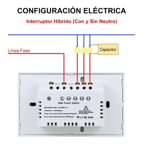Imagen 4 de 5 de Interruptor Inteligente Wifi Doble Híbrido Con/sin Neutro