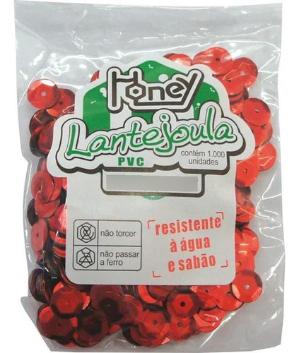 Lantejoula Metalizada Vermelha N.08 C/1000unid. Pacote Honey
