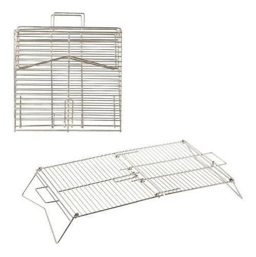 Imagen 1 de 7 de Parrilla Plegable Camping Pesca Broksol Brogas Cromada 6003