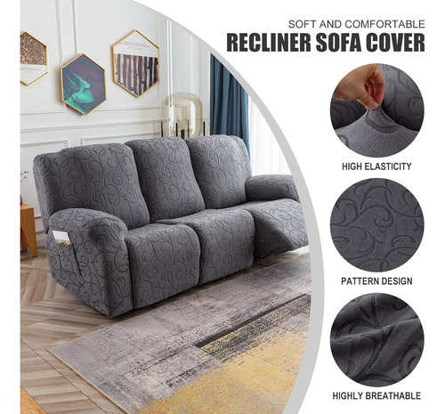 Fundas De Sofá Reclinable Sofá Reclinable De 3 Asient...