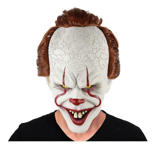 Máscara Latex Payaso It Malo Asesino Disfraz Halloween Color Blanco Diseño Mascara Completa