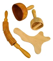 Comprar Set Masajeadores Maderoterapia Artesanal Copa Tabla Rodillo