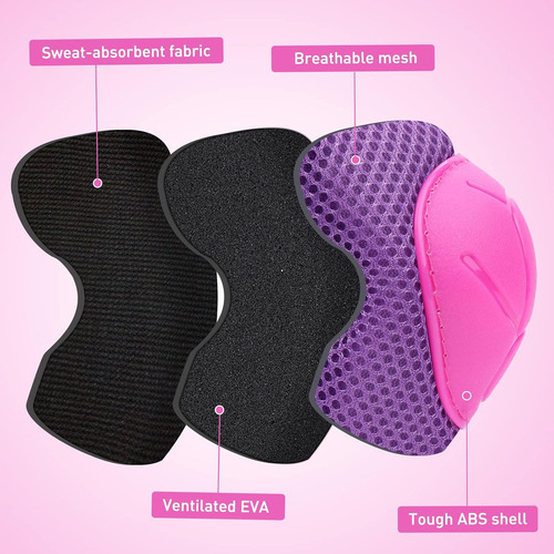 Rodilleras Y Coderas De Seguridad Kuyou Para Niños, Morado O