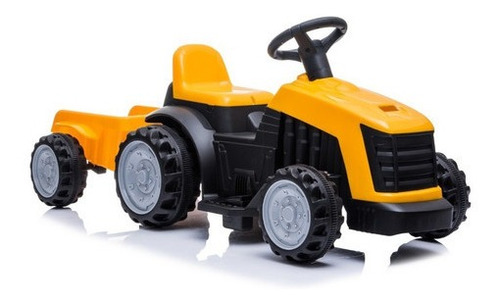 Imagen 4 de 4 de Tractor A Batería 6v Con Trailer Amarillo Shj61908t