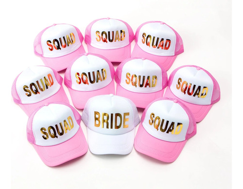 10 Gorras Team Bride Dorado Despedida De Soltera Eventos