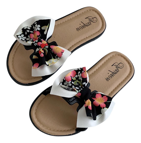 Zapato Para Niños De Verano Con Estampado De Flores Con Lazo
