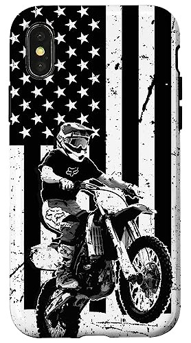 Funda Para iPhone X/xs Motocross American Flag
