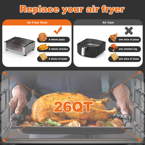Freidora Geek Chef, 26 Qt, Acero Inoxidable, 1700 W