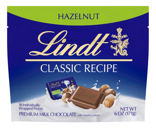 Bolsa Lindt Chocolate C/ Leche Avellana Mini 171g