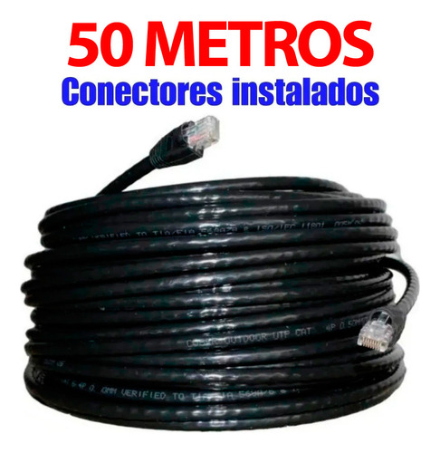 Cable Utp 50 Mts Cat5e Outdoor Intemperie Exterio Cctv Redes